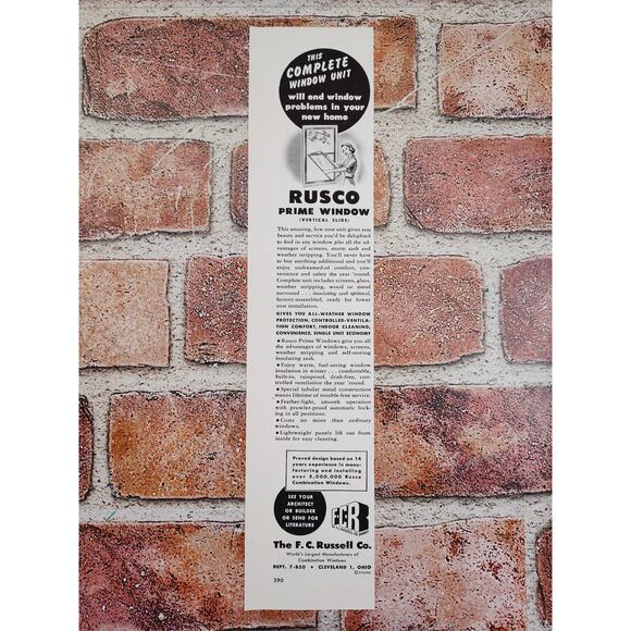 1950 Rustco Prime Window Cleveland Home Improvement Happy Housewife Vtg Print Ad - Picture 5 of 7